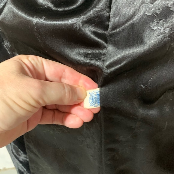 Black Faux Mink Vintage Stroller, Fabric made in West Germany, Penn Craft - Picture 5 of 6